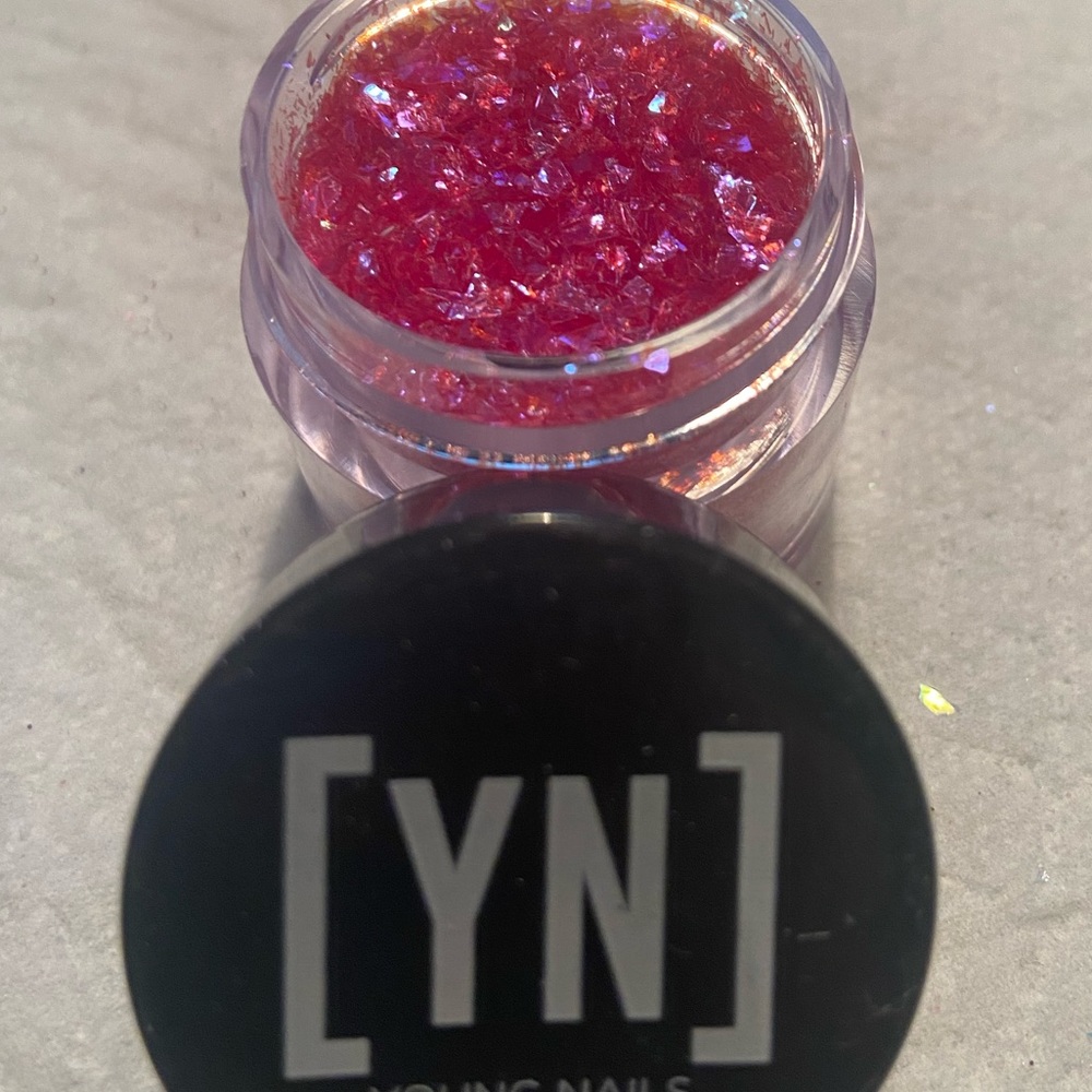 Young nails glitter/mylar “raspberry icy”